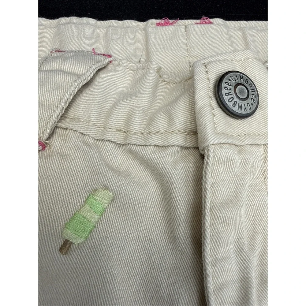 2009 Gymboree Shorts 7 Tan Popsicles Ice Cream Embroidered 11